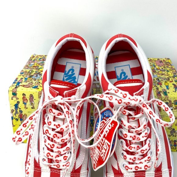 💖MEGA SALE💖VANS & Where's Waldo Old Skool Canvas Red White Men's VN0A3WKT3UV - Picture 8 of 10